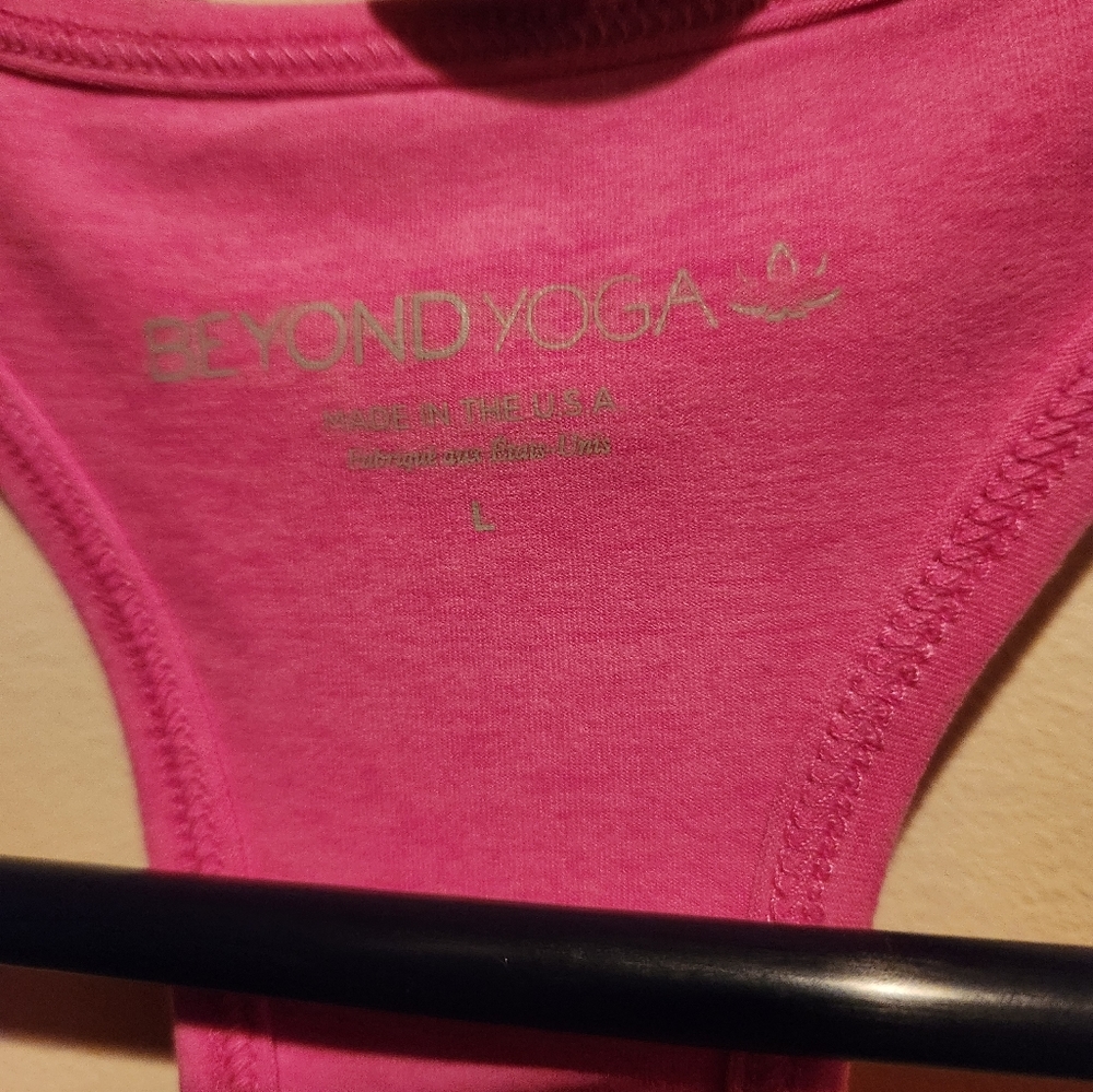 Beyond Yoga "Pink Hype" racerback flash tank